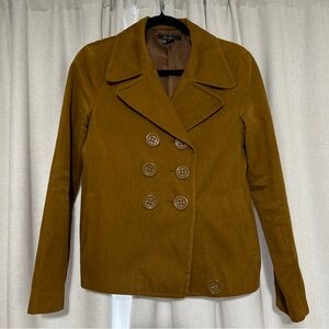 Zara Basic Women’s size M Chestnut 100% Cotton Double Breasted Blazer Jacket